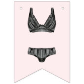 ランジェリーシャワーブライドへピンクブラック バンティングフラッグ (第1の旗)