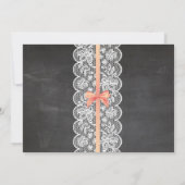 ランジェリーシャワー招待状コーラルブライダルパーティレース 招待状 (裏面)