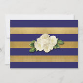 ランジェリーシャワー招待状ネイビーストライプブライダルパーティ 招待状 (裏面)