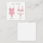 ランジェリーシャワー招待状同封カード（サイズ記入欄付き） エンクロージャーカード (正面/裏面)