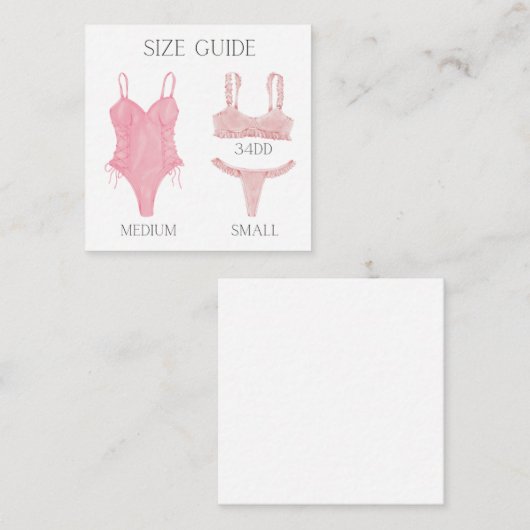 ランジェリーシャワー招待用エンクロージャサイズカード エンクロージャーカード (正面/裏面)