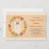 ランジェリーシャワー招待秋の秋素朴 招待状 (正面)