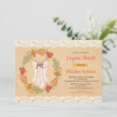 ランジェリーシャワー招待秋の秋素朴 招待状 (スタンド正面)