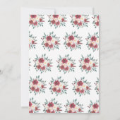 ランジェリーシャワー ゴールド 水彩 赤 クリーム 花 招待状 (裏面)