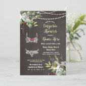 ランジェリーシャワー フローラル ブライダル チョーク 招待 かわいい 招待状 (スタンド正面)