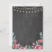 ランジェリーシャワー ブライダルパーティー 赤チョーク ご招待 招待状 (裏面)