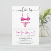 ランジェリーシャワー、ブラック、ホワイト、ピンク、ブライダルシャワー 招待状 (スタンド正面)