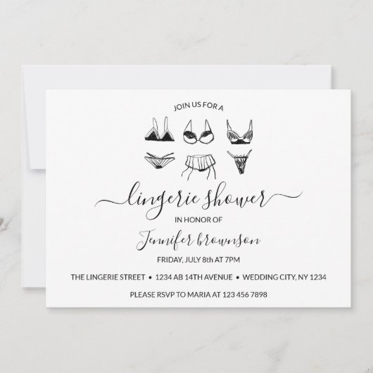 ランジェリーシャワー 招待状 (正面)