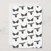 ランジェリーシャワー、白黒、ブライダルシャワー 招待状 (裏面)