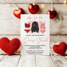 ランジェリーシャワー，黒，ピンク，赤，ブライダルシャワー