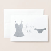 ランジェリーデザインブライダルシャワー 箔カード (封筒付き正面)