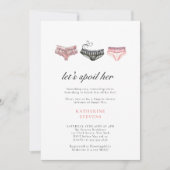 ランジェリーパーティーが彼女のピンクのブライダルシャワーを台無しにする 招待状 (正面)