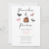 ランジェリーパーティーパンケーキパンティピンクブライダルシャワー 招待状 (正面)