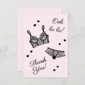 ランジェリーパーティーブライダルシャワーパンティパーティーありがとう サンキューカード (正面/裏面)