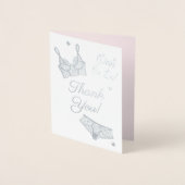 ランジェリーパーティーブライダルシャワーパンティパーティーありがとう 箔カード (正面)