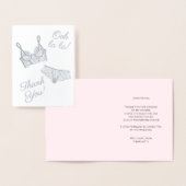 ランジェリーパーティーブライダルシャワーパンティパーティーありがとう 箔カード (ディスプレー)