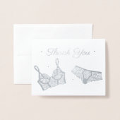 ランジェリーパーティーブライダルシャワー写真ありがとう 箔カード (封筒付き正面)