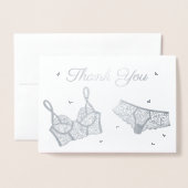 ランジェリーパーティーブライダルシャワー写真ありがとう 箔カード (封筒付き正面)