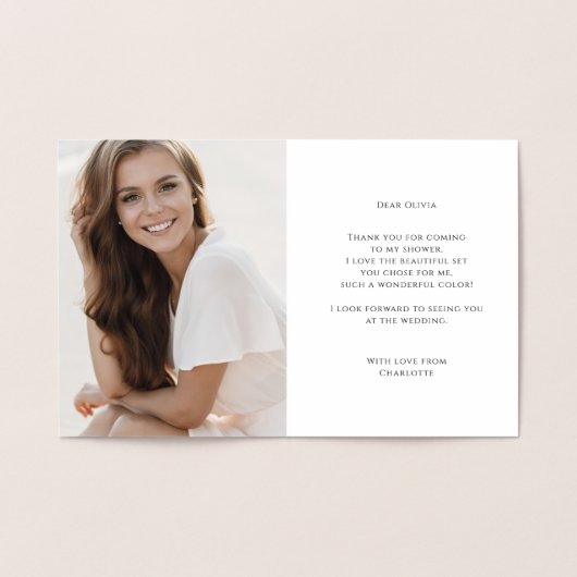 ランジェリーパーティーブライダルシャワー写真ありがとう 箔カード (内部)