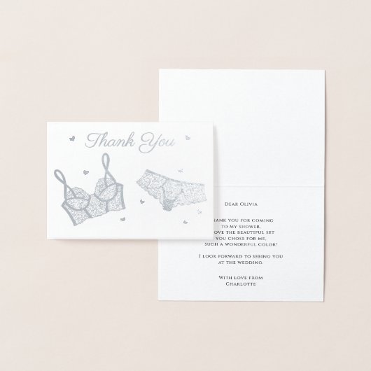 ランジェリーパーティーブライダルシャワー写真ありがとう 箔カード (ディスプレー)