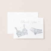 ランジェリーパーティーブライダルシャワー写真ありがとう 箔カード (封筒付き正面)