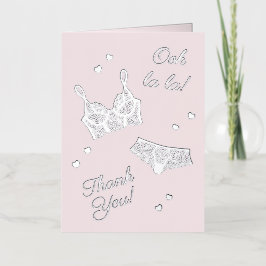 ランジェリーパーティーブライダルシャワー写真ありがとう 箔グリーティングカード