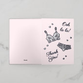 ランジェリーパーティーブライダルシャワー写真ありがとう 箔グリーティングカード (外側レイダウン)