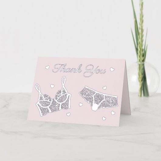 ランジェリーパーティーブライダルシャワー写真ありがとう 箔シーズンカード (正面)