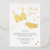 ランジェリーパーティーブライダルシャワー写真ありがとう 箔シーズンカード (正面)