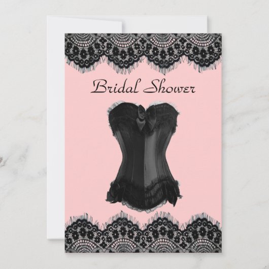 ランジェリーパーティーヴィンテージコルセットブライダルシャワー招待状 招待状 (正面)