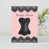 ランジェリーパーティーヴィンテージコルセットブライダルシャワー招待状 招待状 (スタンド正面)