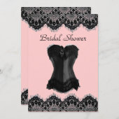ランジェリーパーティーヴィンテージコルセットブライダルシャワー招待状 招待状 (正面/裏面)