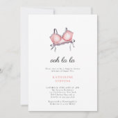 ランジェリーパーティー オ・ラ・ラ リボン ブライダルシャワー 招待状 (正面)