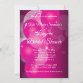 ランジェリーピンクブライダルシャワーパーティー 招待状 (裏面)