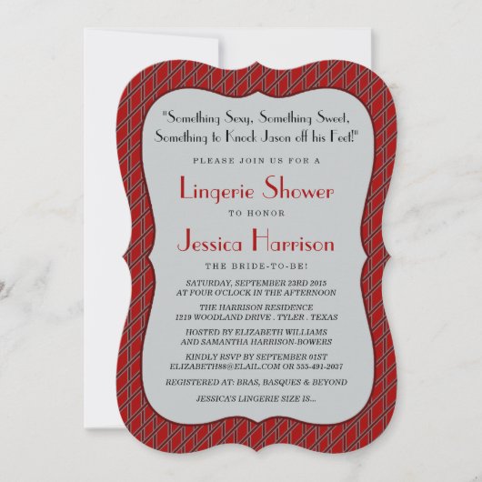 ランジェリーファンシーシャワー招待状 招待状 (正面)
