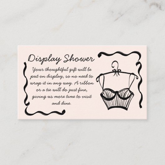ランジェリーブライダルシャワーの波形のスケッチ表示シャワー エンクロージャーカード (正面)