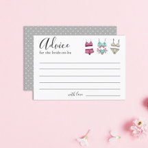 ランジェリーブライダルシャワーアドバイスカード