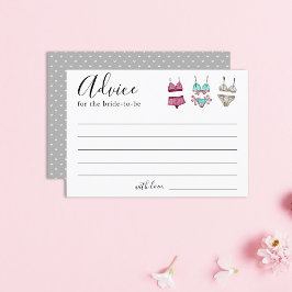 ランジェリーブライダルシャワーアドバイスカード 招待状