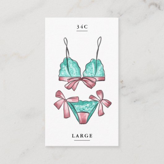 ランジェリーブライダルシャワーサイズ挿入 エンクロージャーカード (正面)