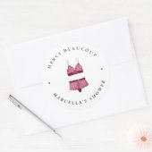 ランジェリーブライダルシャワーサンキュービター ラウンドシール (封筒)