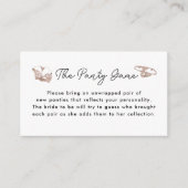 ランジェリーブライダルシャワーザパンティゲームカード エンクロージャーカード (正面)