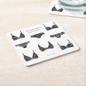 ランジェリーブライダルシャワーバチェロレッテパンティパターン スクエアペーパーコースター (アングル)