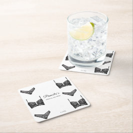 ランジェリーブライダルシャワーバチェロレッテパンティパターン スクエアペーパーコースター