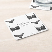 ランジェリーブライダルシャワーバチェロレッテパンティパターン スクエアペーパーコースター (アングル)