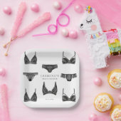 ランジェリーブライダルシャワーバチェロレッテパンティパターン ペーパープレート (パーティー)