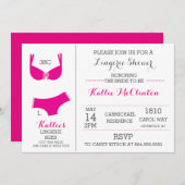 ランジェリーブライダルシャワーバチェロレッテ招待状 招待状 (正面/裏面)