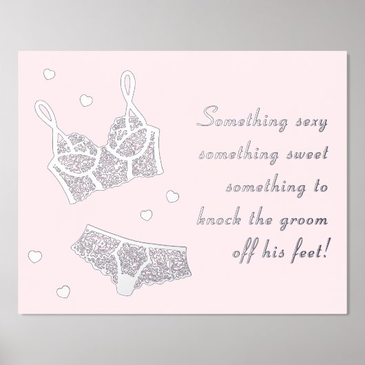 ランジェリーブライダルシャワーバチェロレッテ標識 箔ポスター (正面)
