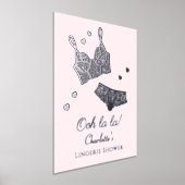 ランジェリーブライダルシャワーバチェロレッテ歓迎 箔ポスター (レイダウン)