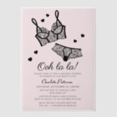 ランジェリーブライダルシャワーパンティバチェロレッテ ベラム紙招待状 (正面)