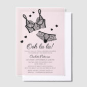 ランジェリーブライダルシャワーパンティバチェロレッテ ベラム紙招待状 (オフセット)